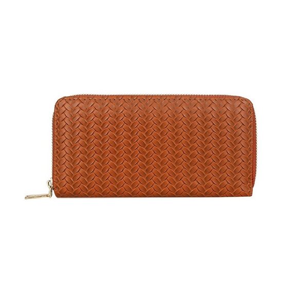 Trendy Vegan Leather Woven Pattern Zipper Wallet by Zenana - Picture 6 of 9